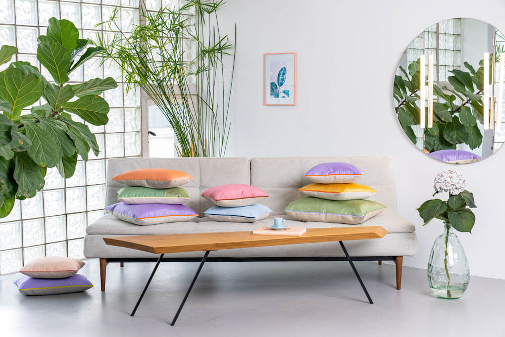 Schöne Designerkissen für deine Couch, Kissenbezüge mit bunten Reißverschlüssen
